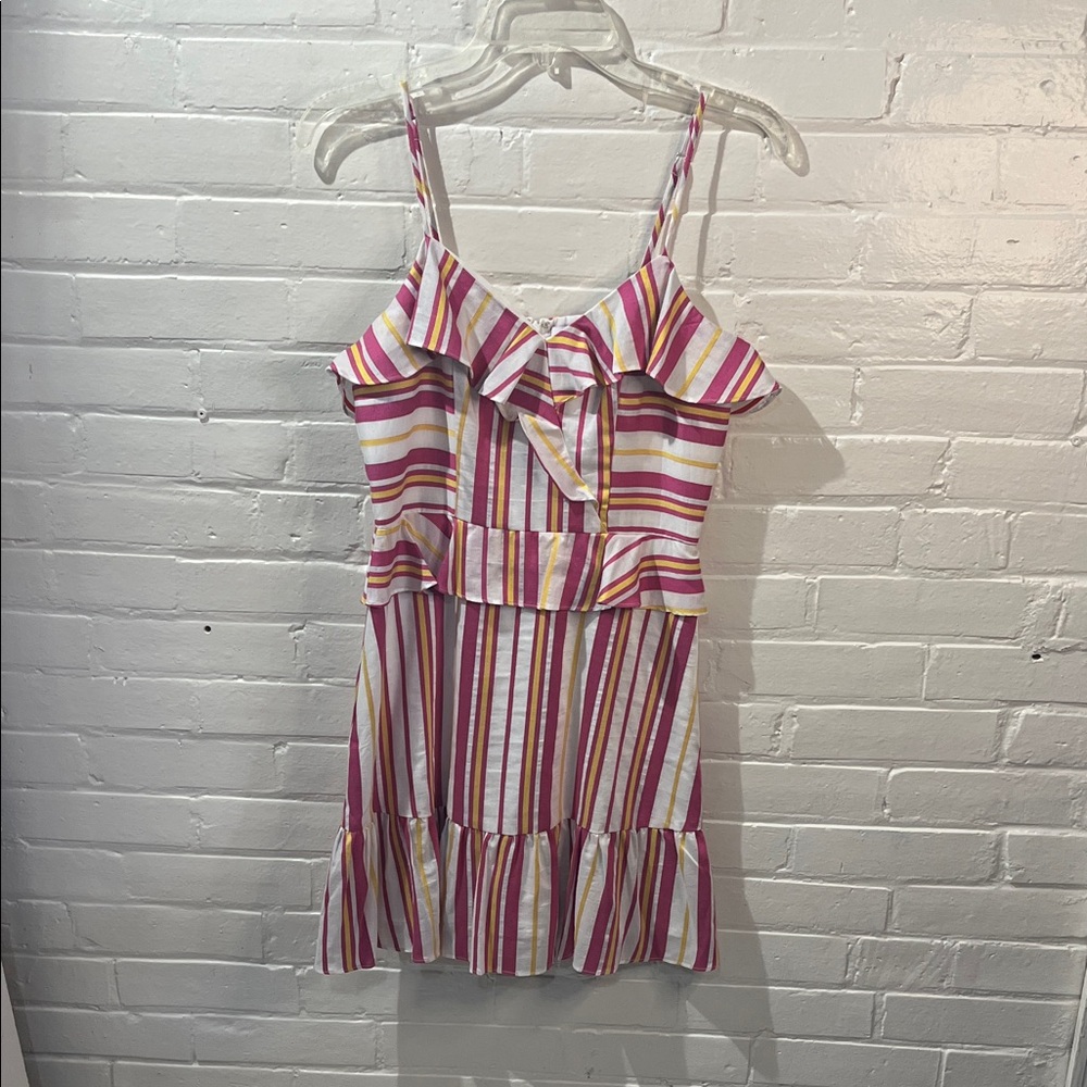 Parker Striped Ruffle Mini Dress